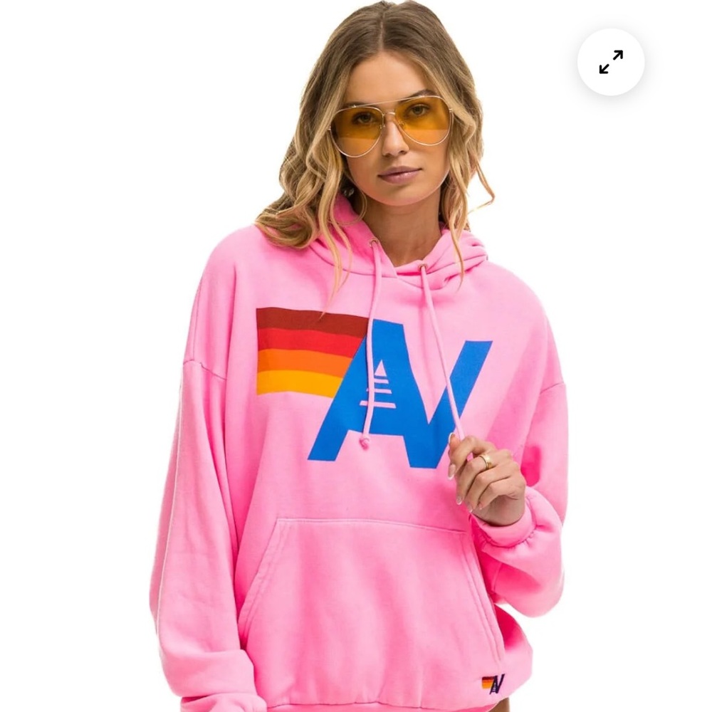 Aviator nation, neon Pink Hoodie